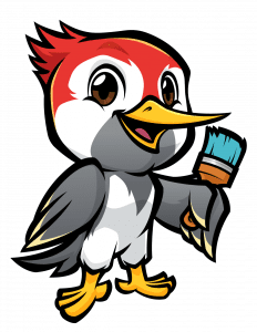 refined painting logo mascot