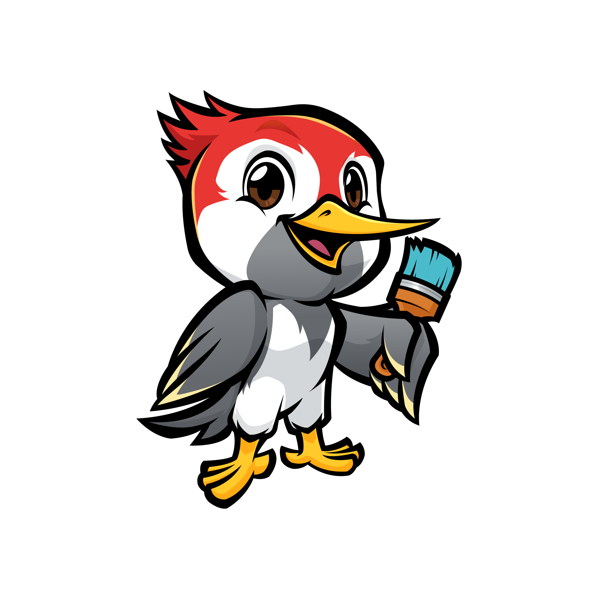 refined painting logo mascot